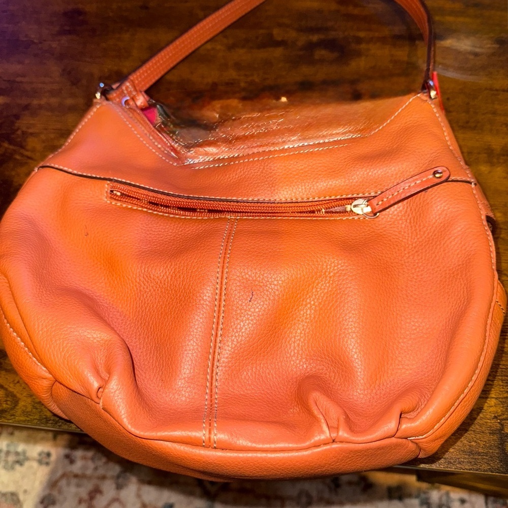 Tignanello Brown/Orange Leather Women's Bag - Picture 2 of 8